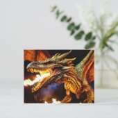 Vuurademende Dragon Briefkaart (Staand voorkant)