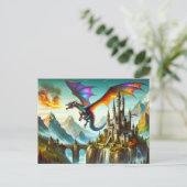 Vuurademende Dragon Briefkaart (Staand voorkant)