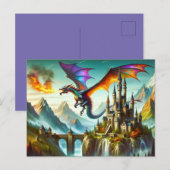 Vuurademende Dragon Briefkaart (Voorkant / Achterkant)