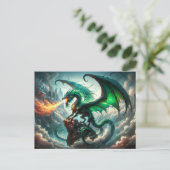 Vuurademende Dragon Briefkaart (Staand voorkant)