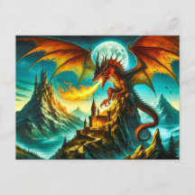 Vuurademende Dragon Briefkaart