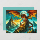 Vuurademende Dragon Briefkaart (Voorkant / Achterkant)