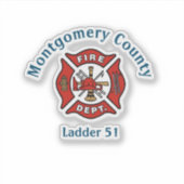 Vuurafdeling Logo Aangepaste Sticker (Voorkant)