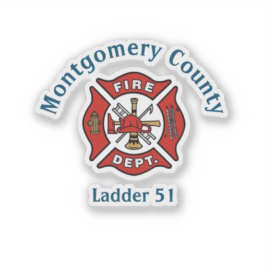 Vuurafdeling Logo Aangepaste Sticker (Voorkant)