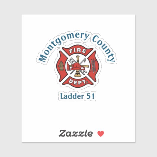 Vuurafdeling Logo Aangepaste Sticker (Vel)