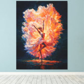 Vuurbal Balletdanseres Phoenix Wedergeboorte Impas Canvas Afdruk (Insitu (Houten vloer))
