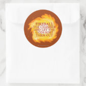 Vuurbal in de kamer ronde sticker (Tas)