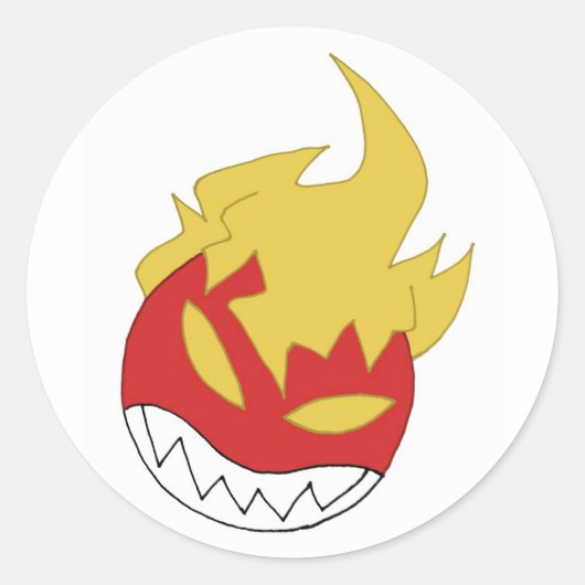 vuurbal ronde sticker (Voorkant)
