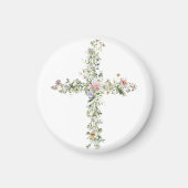 Vuurbloem van beemdarm kruist Religieus Christelij Magneet (Voorkant)