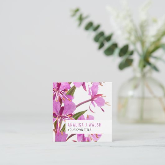 Vuurbloem visitekaartje (Staand voorkant)