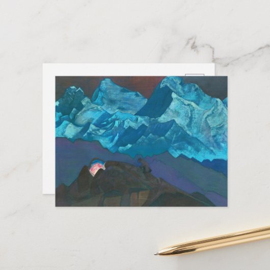 Vuurbloesem door Nicholas Roerich Feestdagenkaart (Voorkant / Achterkant in situ)