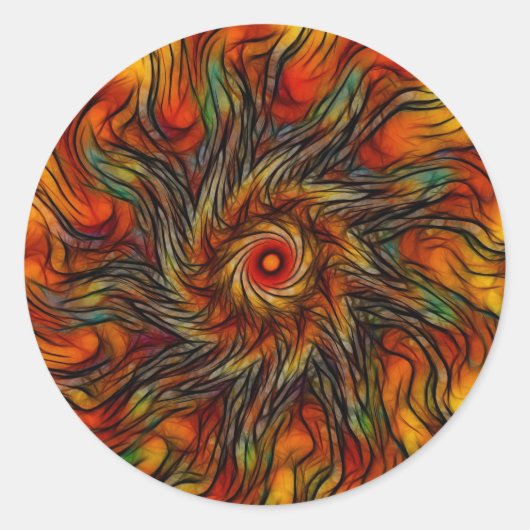 Vuurbloesem (Sticker) Ronde Sticker (Voorkant)