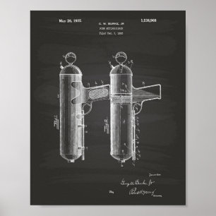 Vuurblusser 1925 Patent Art - Chalkboard Poster