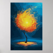 Vuurboom des levens | Abstracte natuur wandkunst Poster (Voorkant)