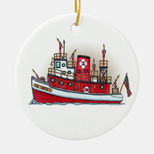 Vuurbootversiering Keramisch Ornament (Voorkant)