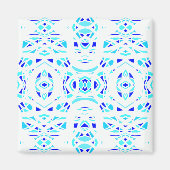 Vuurbrand Blauw Witte Abstracte Gouache Kunst Magneet (Voorkant)