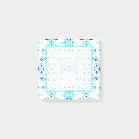 Vuurbrand Blauw Witte Abstracte Gouache Kunst Post-it® Notes (Voorkant)