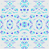 Vuurbrand Blauw Witte Abstracte Gouache Kunst Sticker (Voorkant)