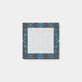Vuurbrand Blauw Zwart Abstract Gouache Kunst Post-it® Notes