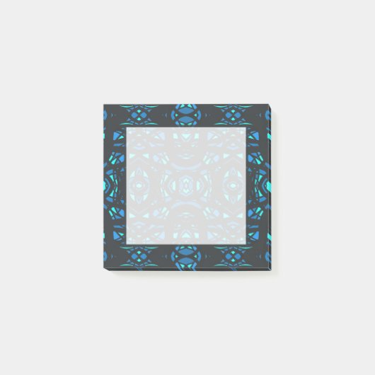 Vuurbrand Blauw Zwart Abstract Gouache Kunst Post-it® Notes (Voorkant)