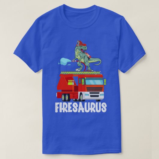 Vuurbrandbestrijder Saurus Vuurbrandweerman Dinosa T-shirt (Design voorkant)