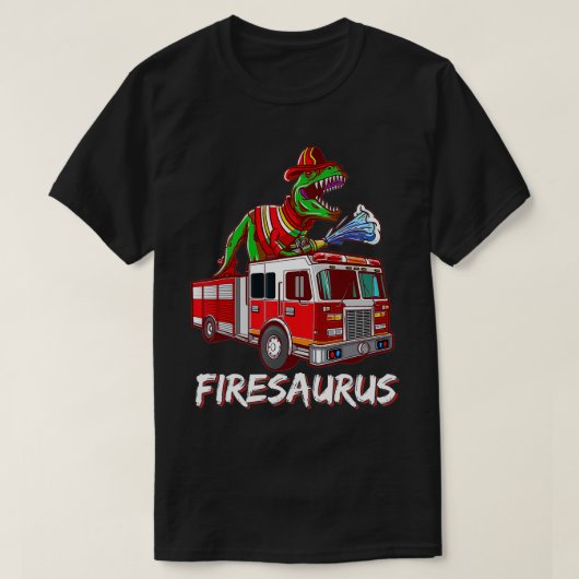 Vuurbrandbestrijder Saurus Vuurbrandweerman Dinosa T-shirt (Design voorkant)