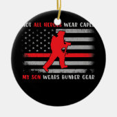 Vuurbrandbestrijder T-shirt Proud brandweerman Keramisch Ornament (Voorkant)