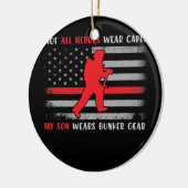 Vuurbrandbestrijder T-shirt Proud brandweerman Keramisch Ornament (Links)