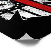 Vuurbrandbestrijder Verenigde Staten vlag vlag dun Poster (Hoek)