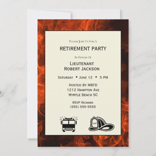 Vuurbrandbestrijders Uitnodiging partij (Voorkant)