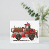 Vuurbrandblusbrandweer voor vrijwilligers briefkaart (Staand voorkant)