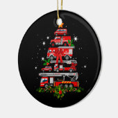 Vuurbrandende brandweerlieden Kerstboom - Kerstman Keramisch Ornament (Links)