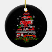 Vuurbrandende brandweerlieden Kerstboom - Kerstman Keramisch Ornament (Achterkant)