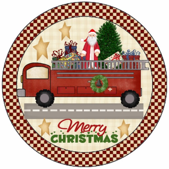 Vuurbrandweerkerstboomversiering Fotobeeldje Ornament (Voorkant)