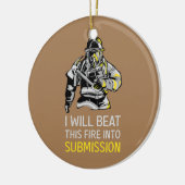 Vuurbrandweerman in de natuur keramisch ornament (Links)