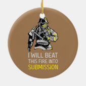 Vuurbrandweerman in de natuur keramisch ornament (Achterkant)