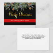 Vuurbrandweerman met Kerstmis met rode lijn Dank u Visitekaartje (Voorkant / Achterkant)