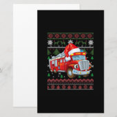 Vuurbrandweerman met kersttentuter-jongen Santa Ha Briefpapier (Voorkant / Achterkant)