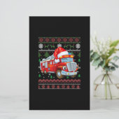 Vuurbrandweerman met kersttentuter-jongen Santa Ha Briefpapier (Staand voorkant)