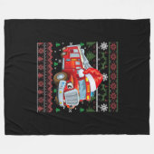 Vuurbrandweerman met kersttentuter-jongen Santa Ha Fleece Deken (Voorkant (Horizontaal))