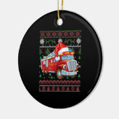 Vuurbrandweerman met kersttentuter-jongen Santa Ha Keramisch Ornament (Links)