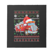 Vuurbrandweerman met kersttentuter-jongen Santa Ha Notitieblok (Voorkant)