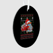 Vuurbrandweerman met kersttentuter-jongen Santa Ha Ornament (voorkant)