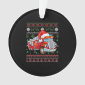 Vuurbrandweerman met kersttentuter-jongen Santa Ha Ornament (voorkant)