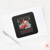 Vuurbrandweerman met kersttentuter-jongen Santa Ha Vierkante Sticker (Envelop)