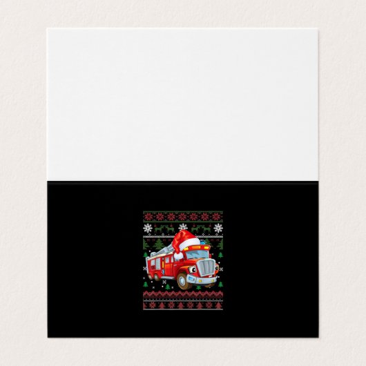 Vuurbrandweerman met kersttentuter-jongen Santa Ha Visitekaartje (Buitenkant ongevouwen)