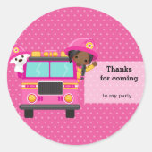 Vuurbrandweerman Ronde Sticker (Voorkant)