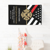 Vuurbrandweerman Rood lijnvlag Spandoek (Insitu)