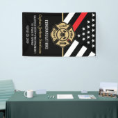 Vuurbrandweerman Rood lijnvlag Spandoek (Beurs)