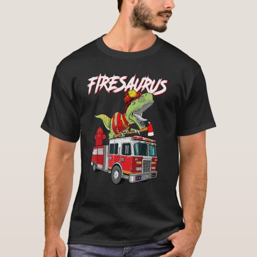 Vuurbrandweerman Saurus Firesaurus Rex vuurman T-shirt (Voorkant)